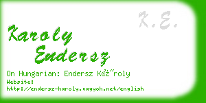 karoly endersz business card